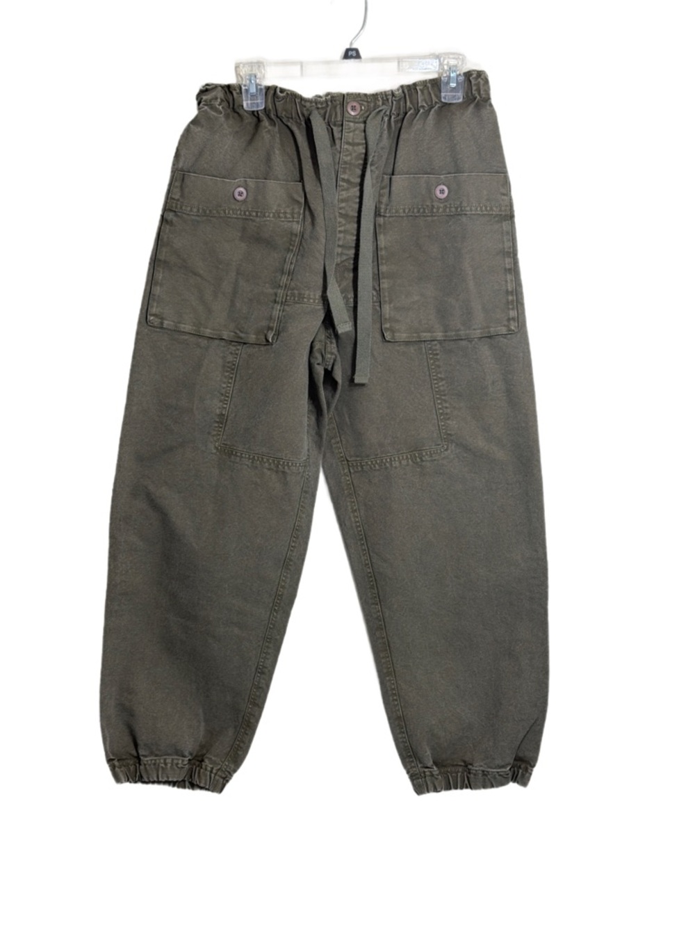 Free People River Stone Drawstring Cargo Joggers with Barrel Legs - Picture 3 of 12